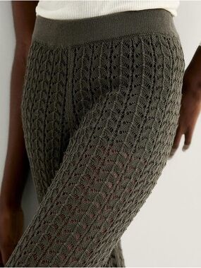 MASSIMO DUTTI  Crochet Knit Trousers In Dark
Green size S